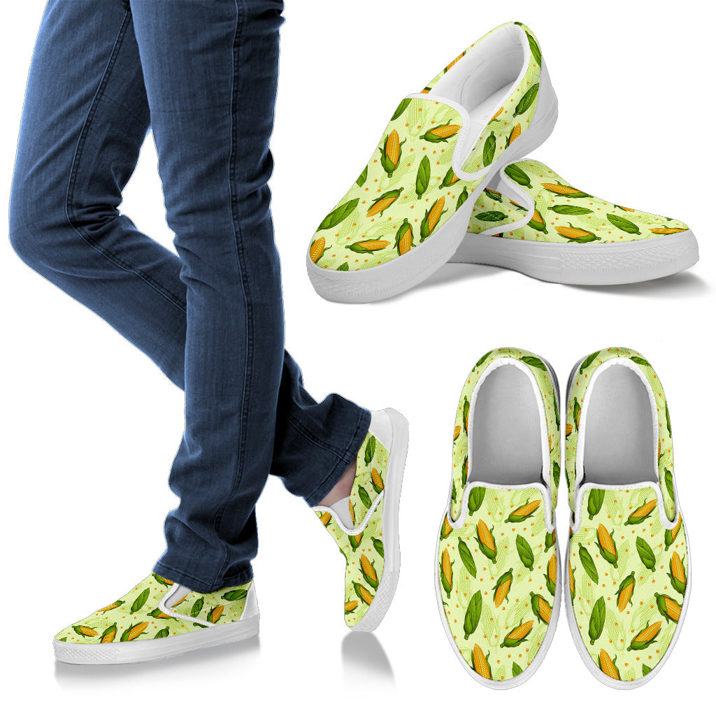 Agricultural Fresh Corn cob Print Pattern Men Slip Ons Shoes