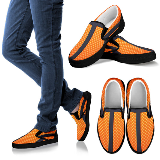 Basketball Texture Print Pattern Men Slip Ons Shoes
