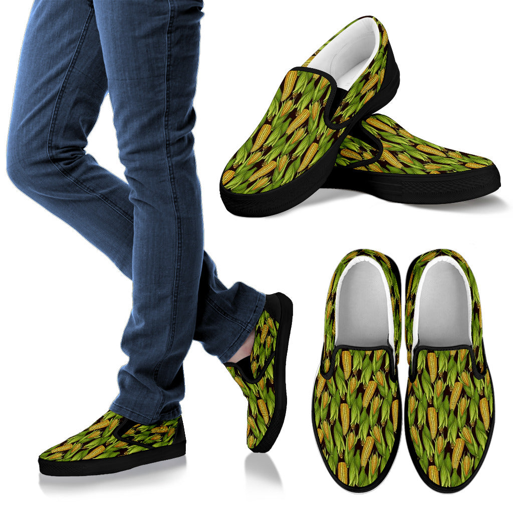 Agricultural Corn cob Print Men Slip Ons Shoes