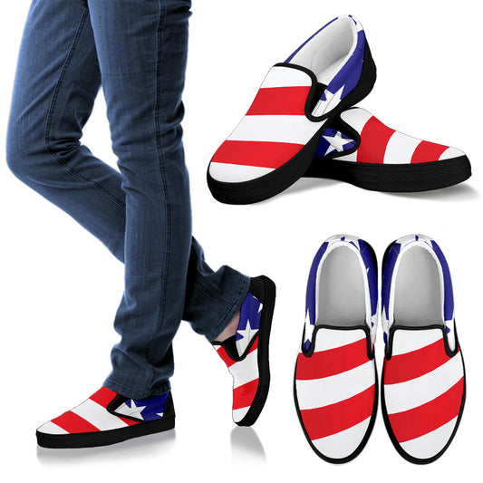 American flag Print Men Slip Ons Shoes