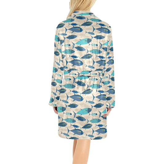 Tuna Fish Print Design LKS302 Women's Fleece Robe