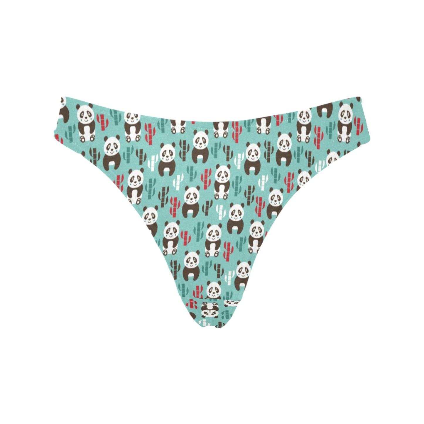 Panda Bear Cute Themed Print Women's Thongs