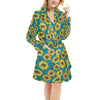 Sunflower Print Design LKS301 Women's Fleece Robe