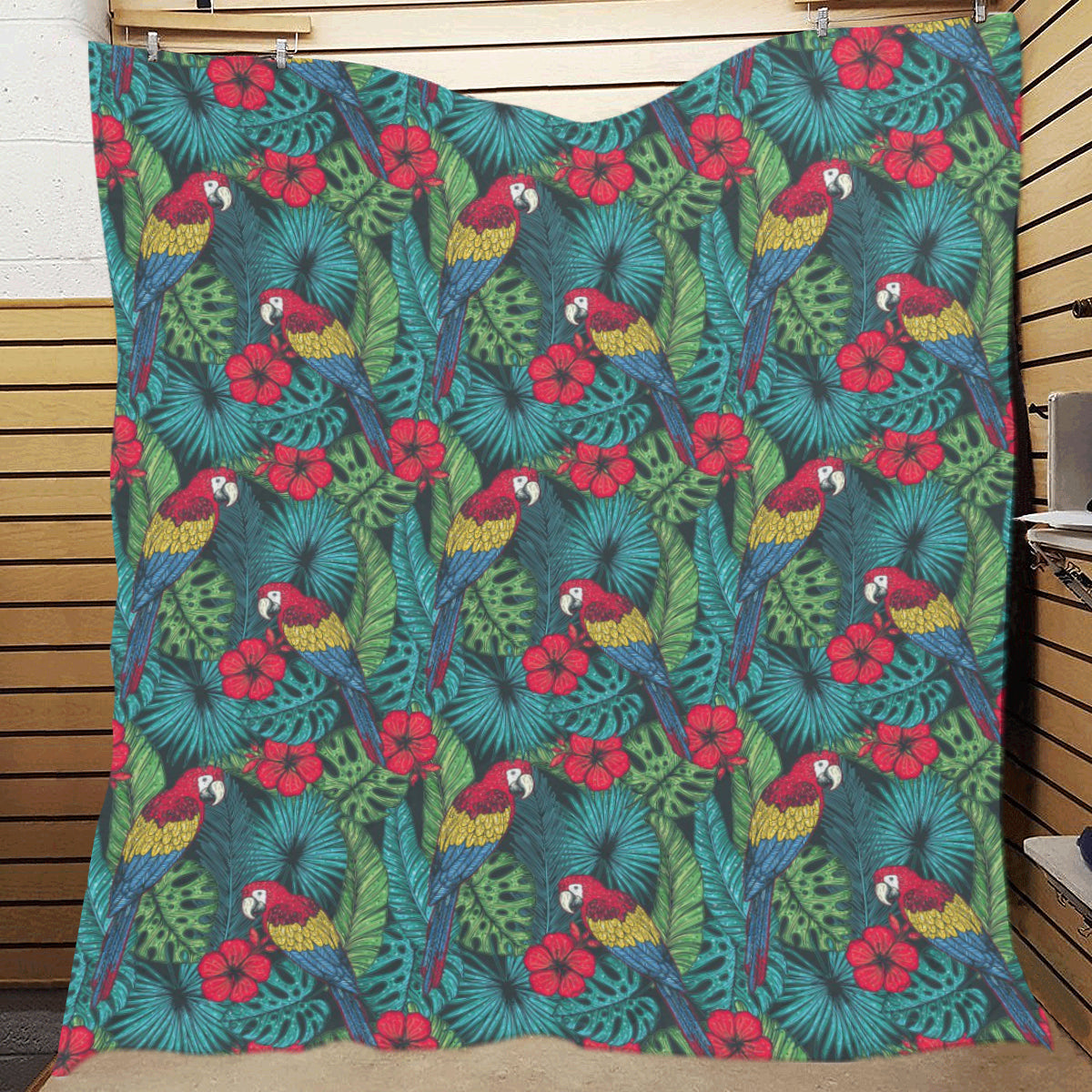 Parrot Pattern Print Design A05 Premium Quilt