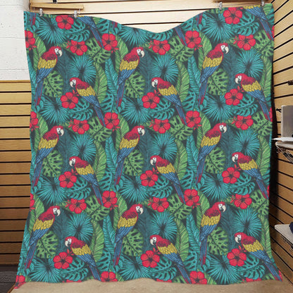 Parrot Pattern Print Design A05 Premium Quilt
