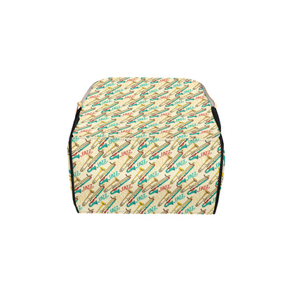 Trombone Pattern Print Design 03 Diaper Bag Backpack