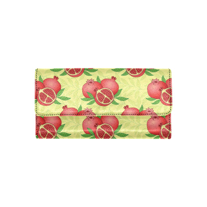 Pomegranate Pattern Print Design PG07 Women's Trifold Wallet
