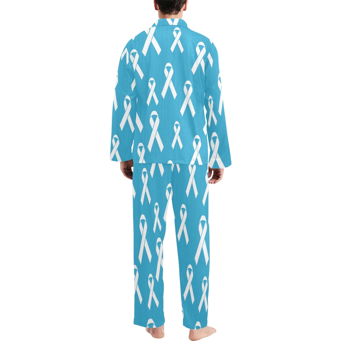 Liver cancer Pattern Print Design 01 Men's Long Pajama Set