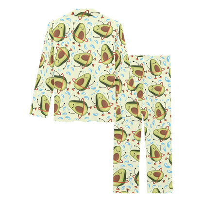 Avocado Pattern Print Design AC02 Women's Long Pajama Set