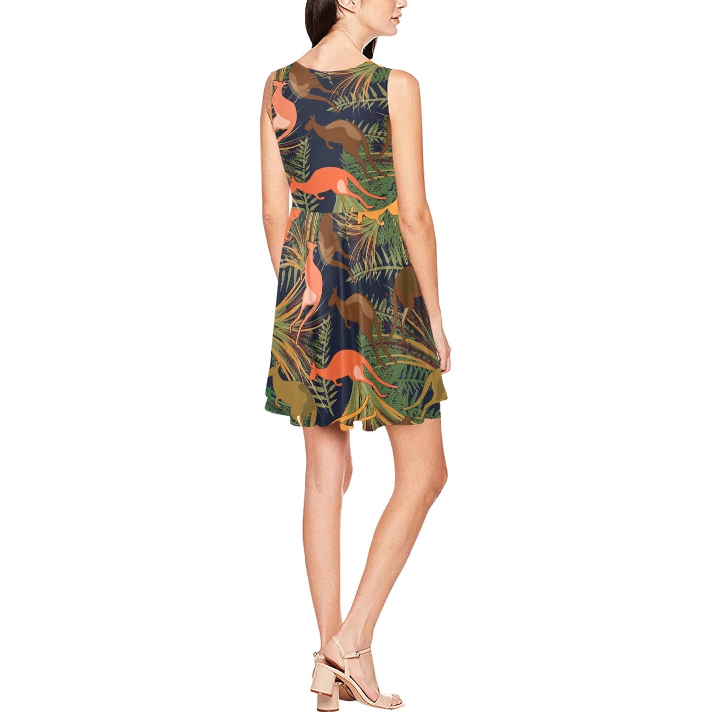 Kangaroos Pattern Print Design 07 Sleeveless Dress