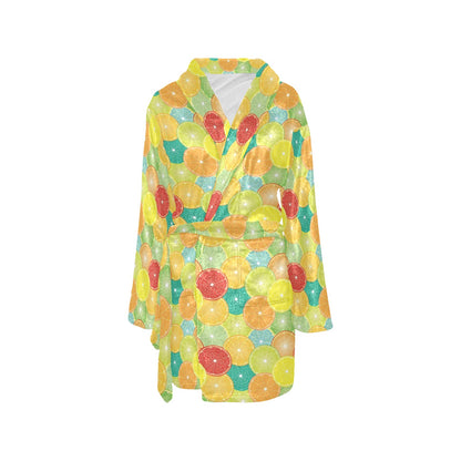 Citrus Pattern Print Design 01 Women's Fleece Robe