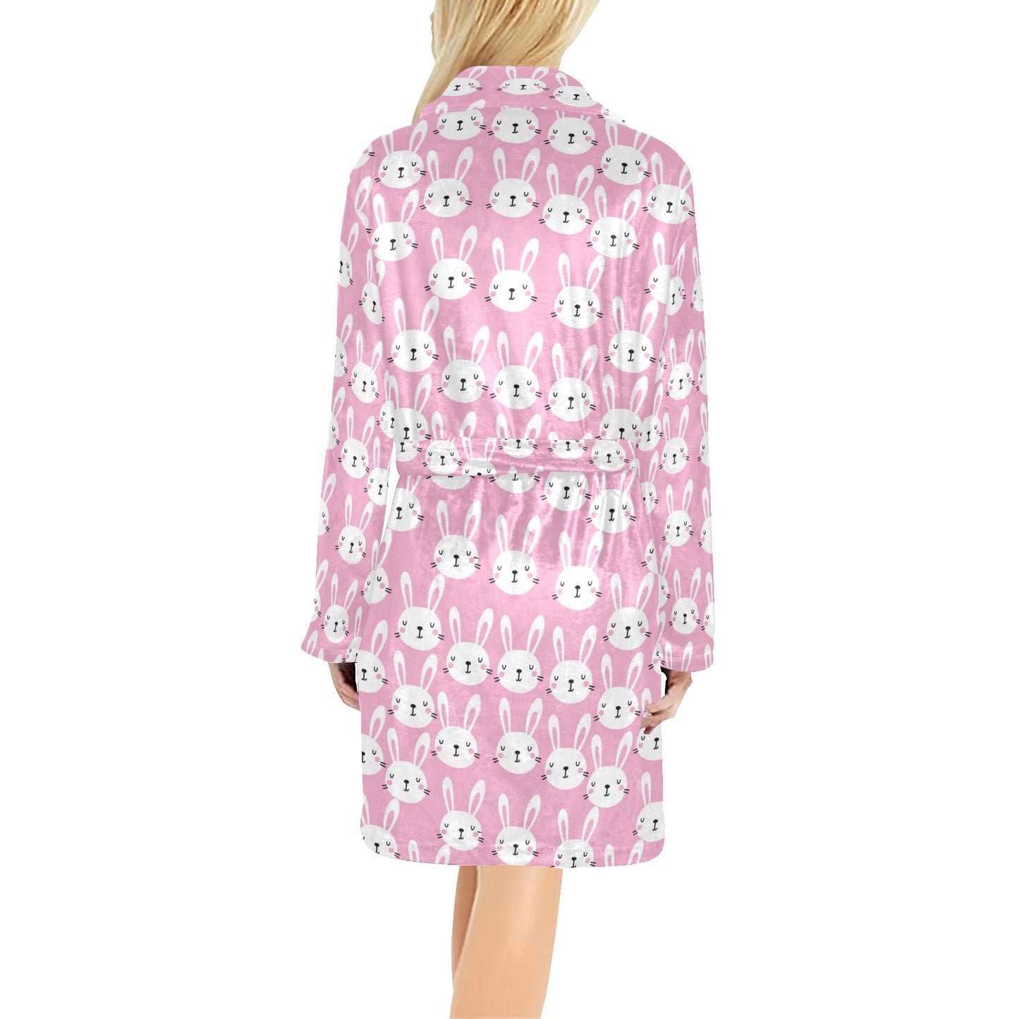 Rabbit Print Design LKS401 Women's Fleece Robe
