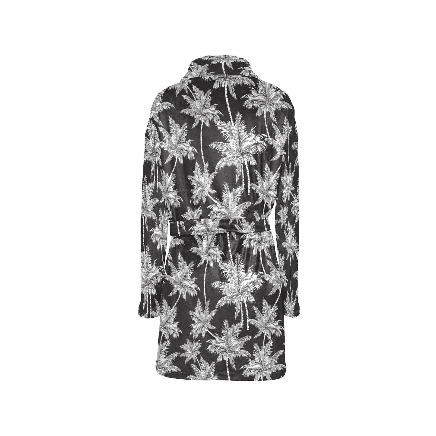 Palm Tree Pattern Print Design PT03 Women's Fleece Robe