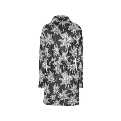 Palm Tree Pattern Print Design PT03 Women's Fleece Robe