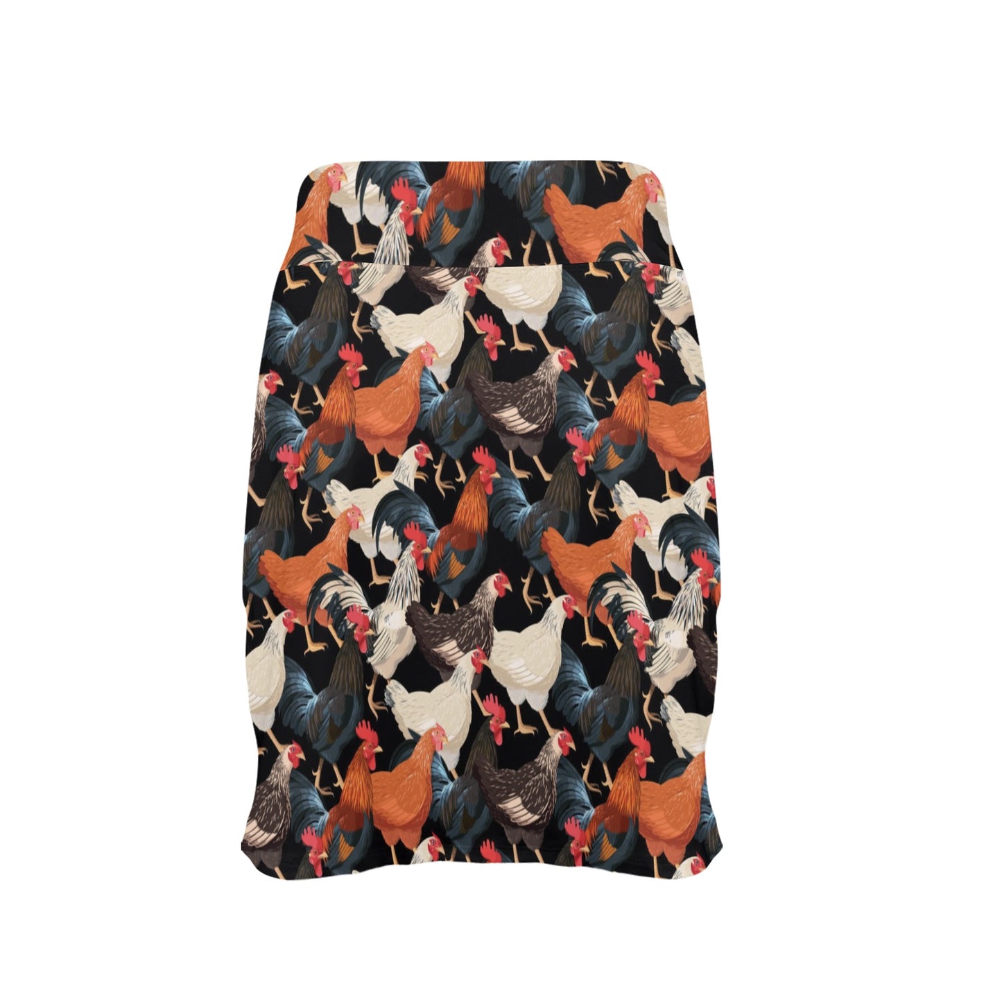 Chicken Print Pattern 17" Golf & Pickleball Skort with Pockets