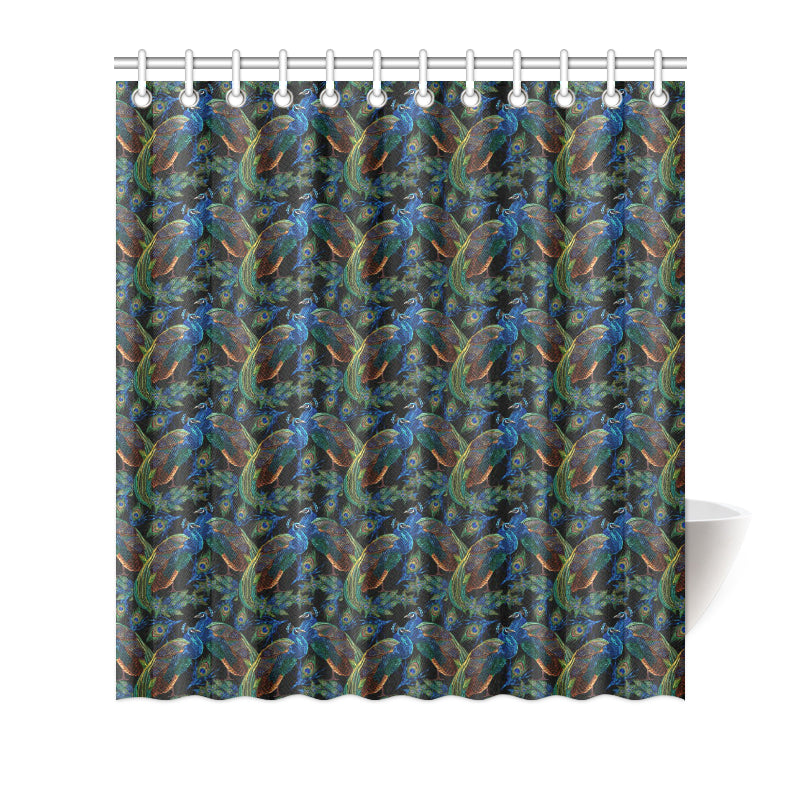 Peacock Themed Design Print Shower Curtain
