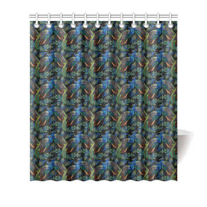 Peacock Themed Design Print Shower Curtain