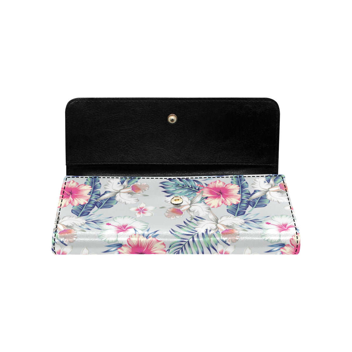 Hibiscus Print Women's Trifold Wallet