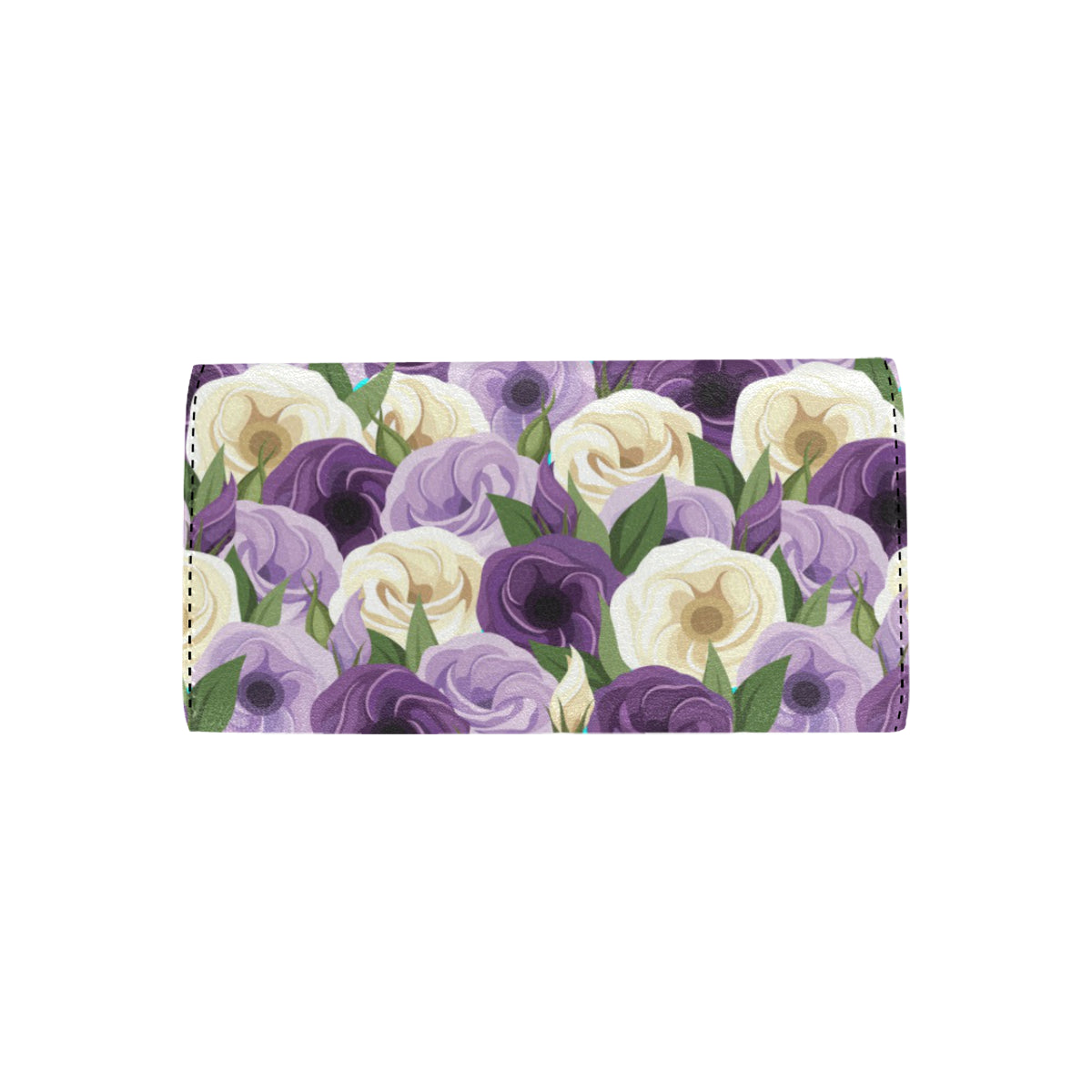Lisianthus Pattern Print Design LT01 Women's Trifold Wallet