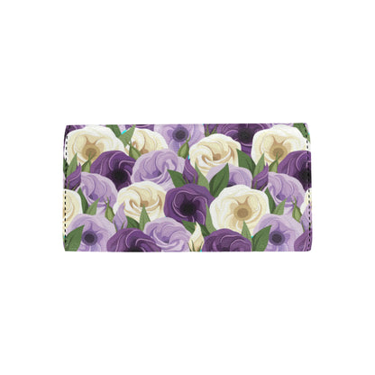 Lisianthus Pattern Print Design LT01 Women's Trifold Wallet