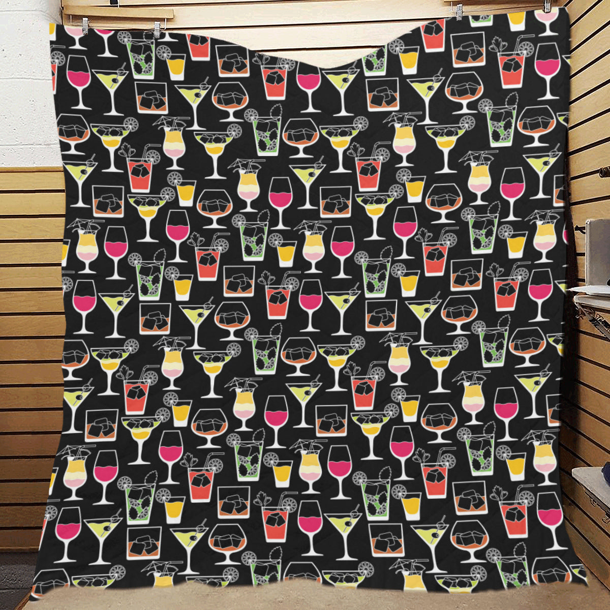 Cocktail Pattern Print Design 01 Premium Quilt