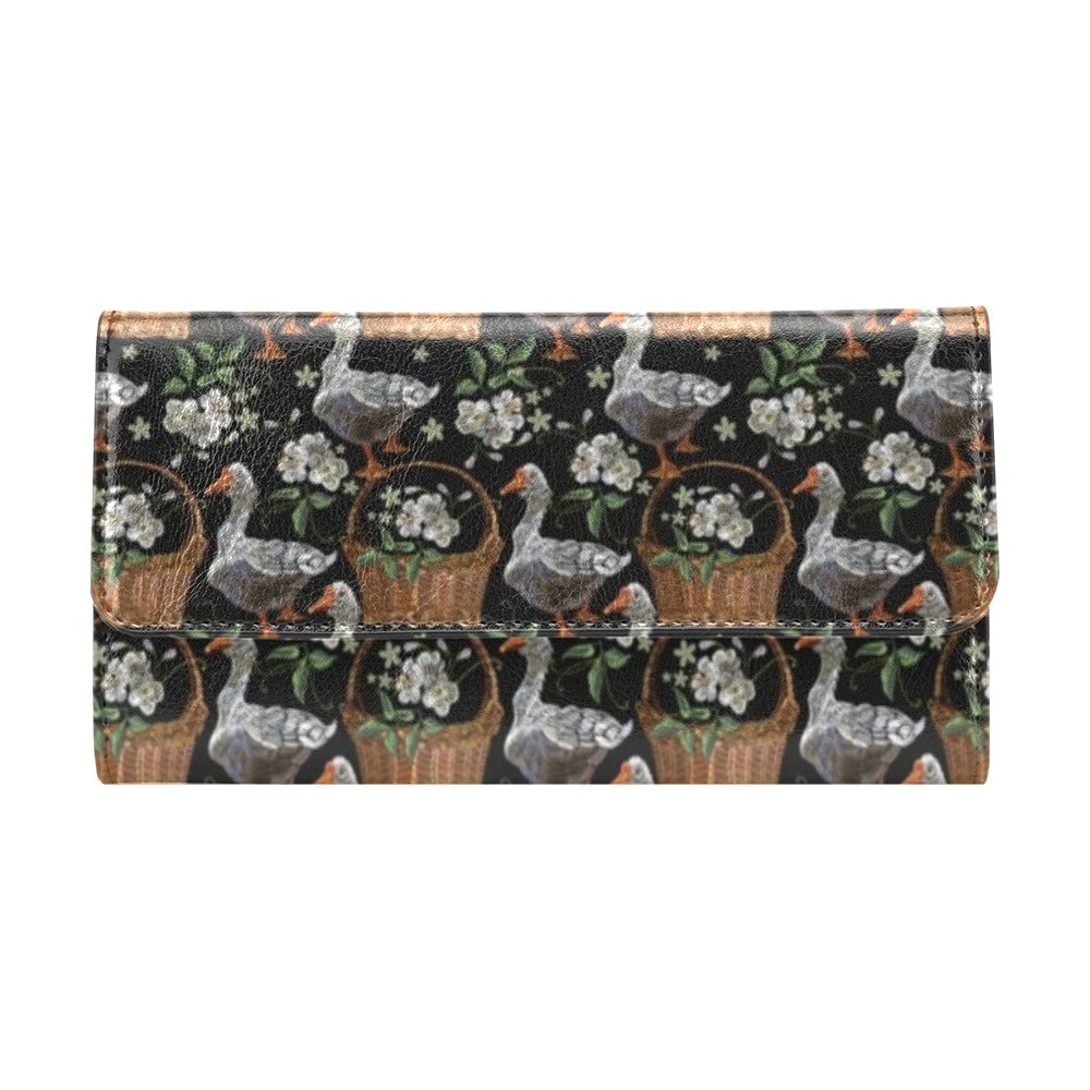 Goose Print Design LKS406 Women's Trifold Wallet