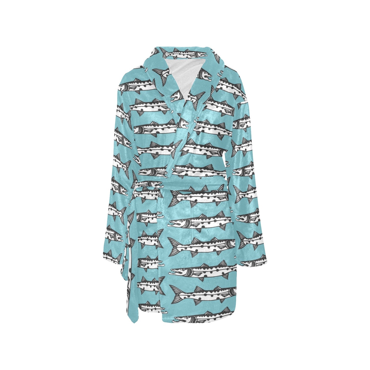 Barracuda Pattern Print Design 03 Women's Fleece Robe