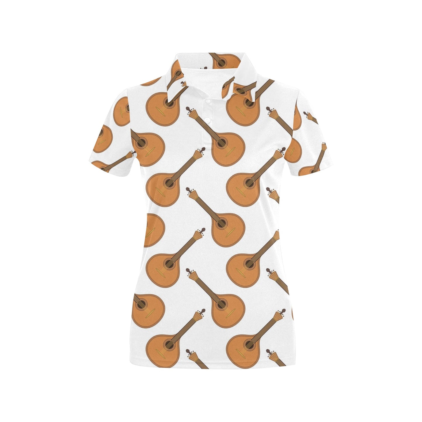 Mandolin Pattern Print Design 01 Women's Polo Shirt