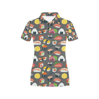 Sushi Print Design LKS302 Women's Polo Shirt