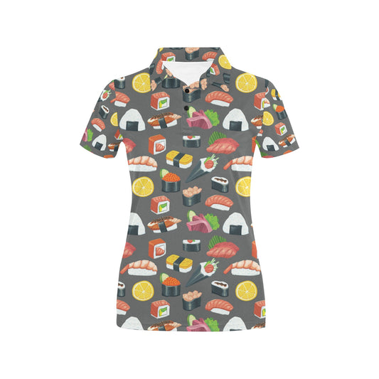 Sushi Print Design LKS302 Women's Polo Shirt