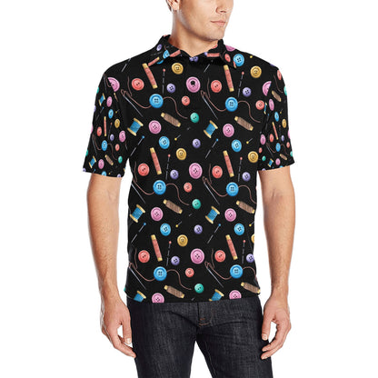 Sewing Print Design LKS309 Men Polo Shirt