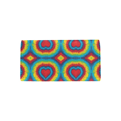 Tie Dye Heart shape Women's Trifold Wallet