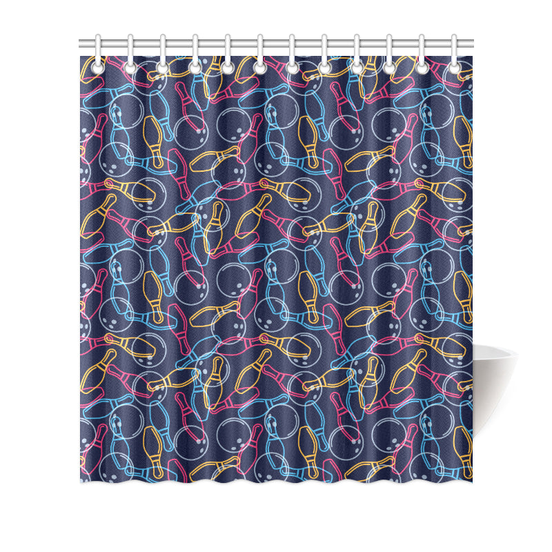 Bowling Pattern Print Design 07 Shower Curtain