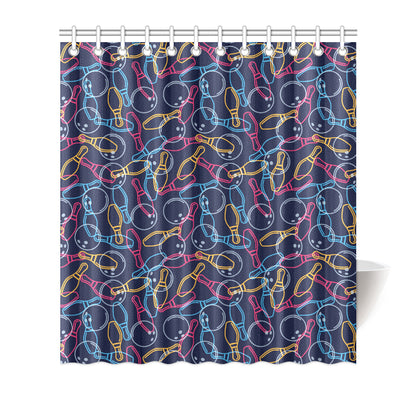 Bowling Pattern Print Design 07 Shower Curtain