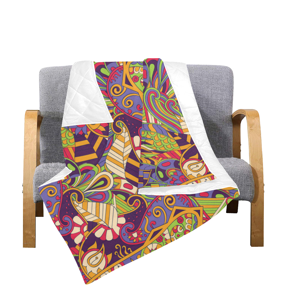 Funky Retro Pattern Print Design A04 Premium Quilt