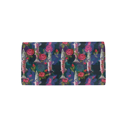 Barracuda with Folwer Pattern Print Design 01 Women's Trifold Wallet