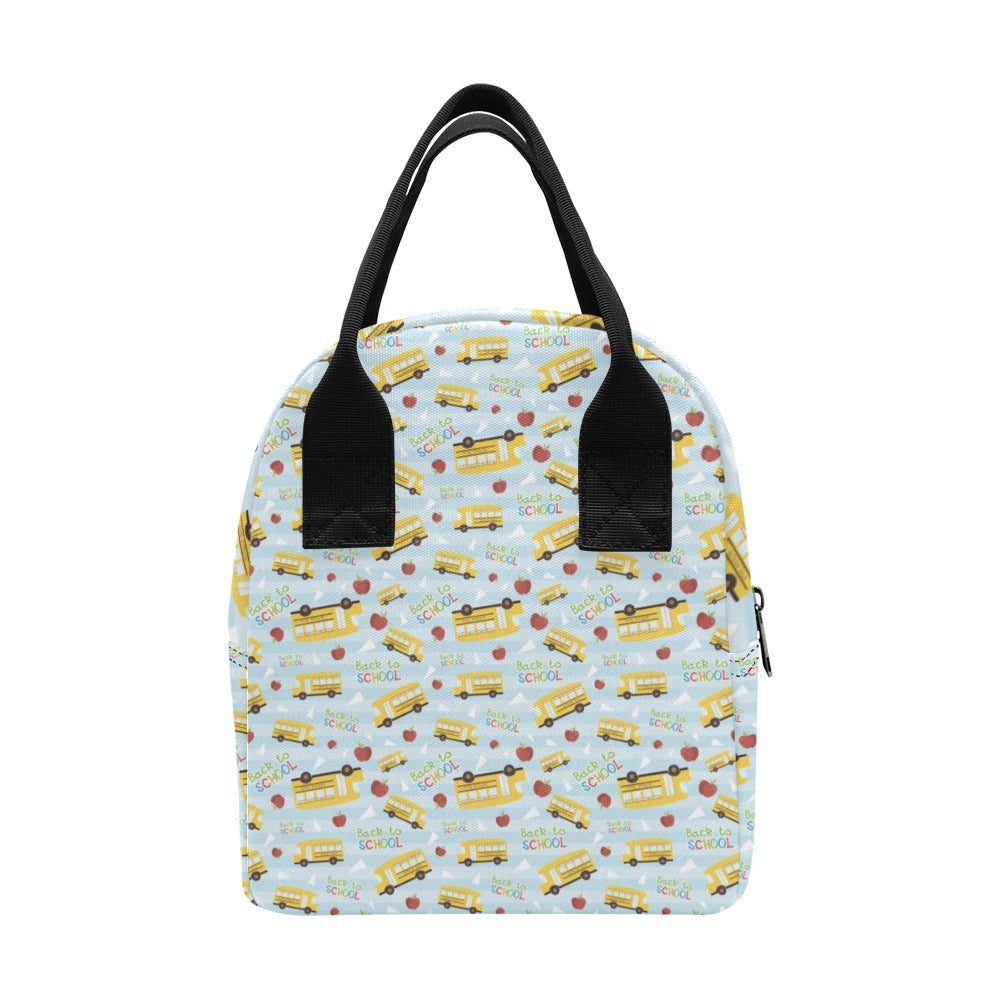 School Bus Back To School Print Design LKS303 Insulated Lunch Bag