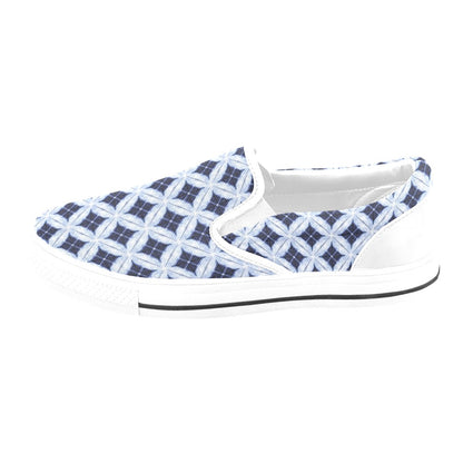 Tie Dye Print Design LKS308 White Slip Ons Canvas Women's Shoes
