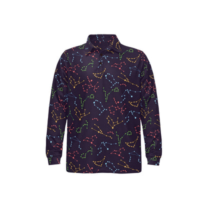 Zodiac Print Design LKS301 Long Sleeve Polo Shirt For Men's