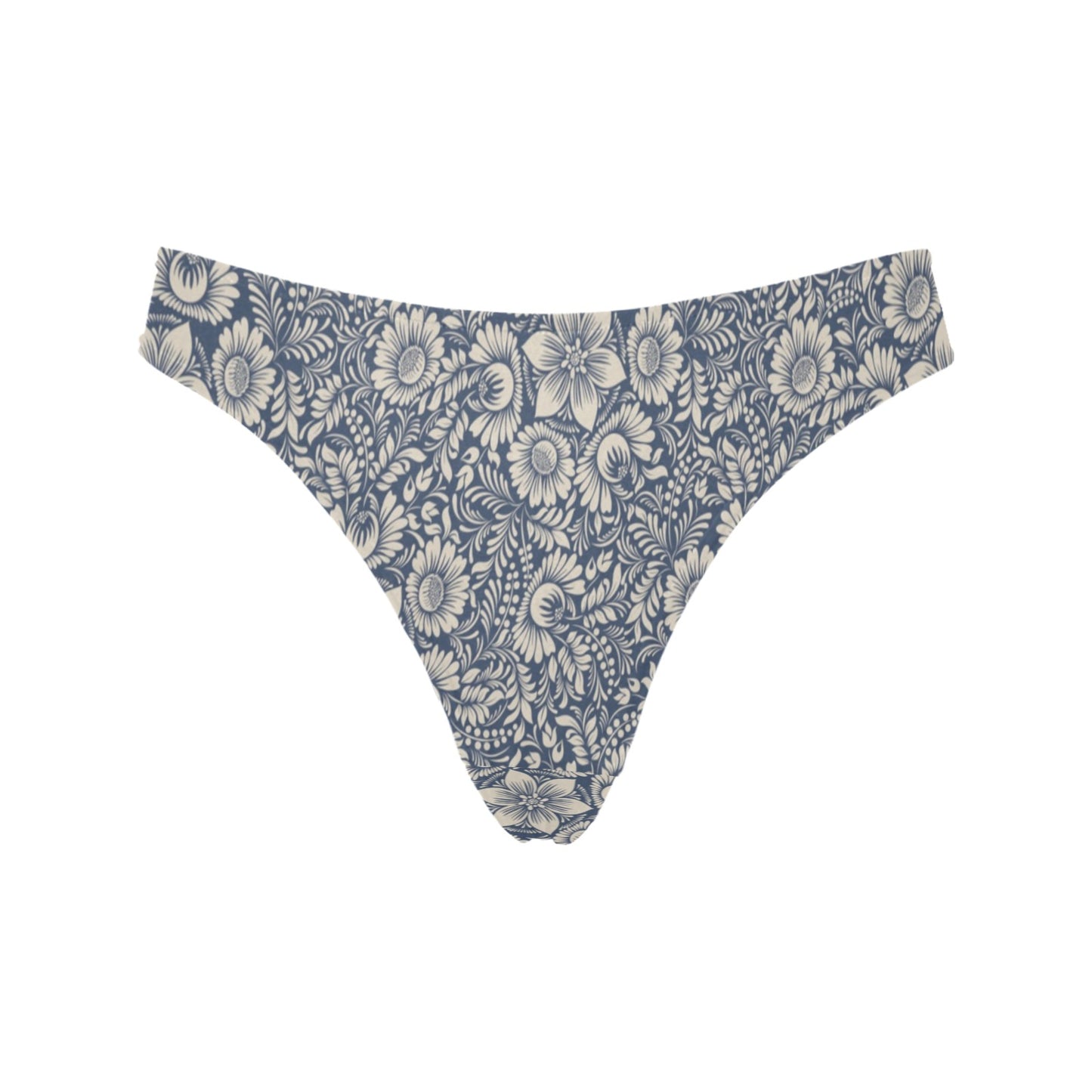 Elegant Floral Print Pattern Women's Thongs
