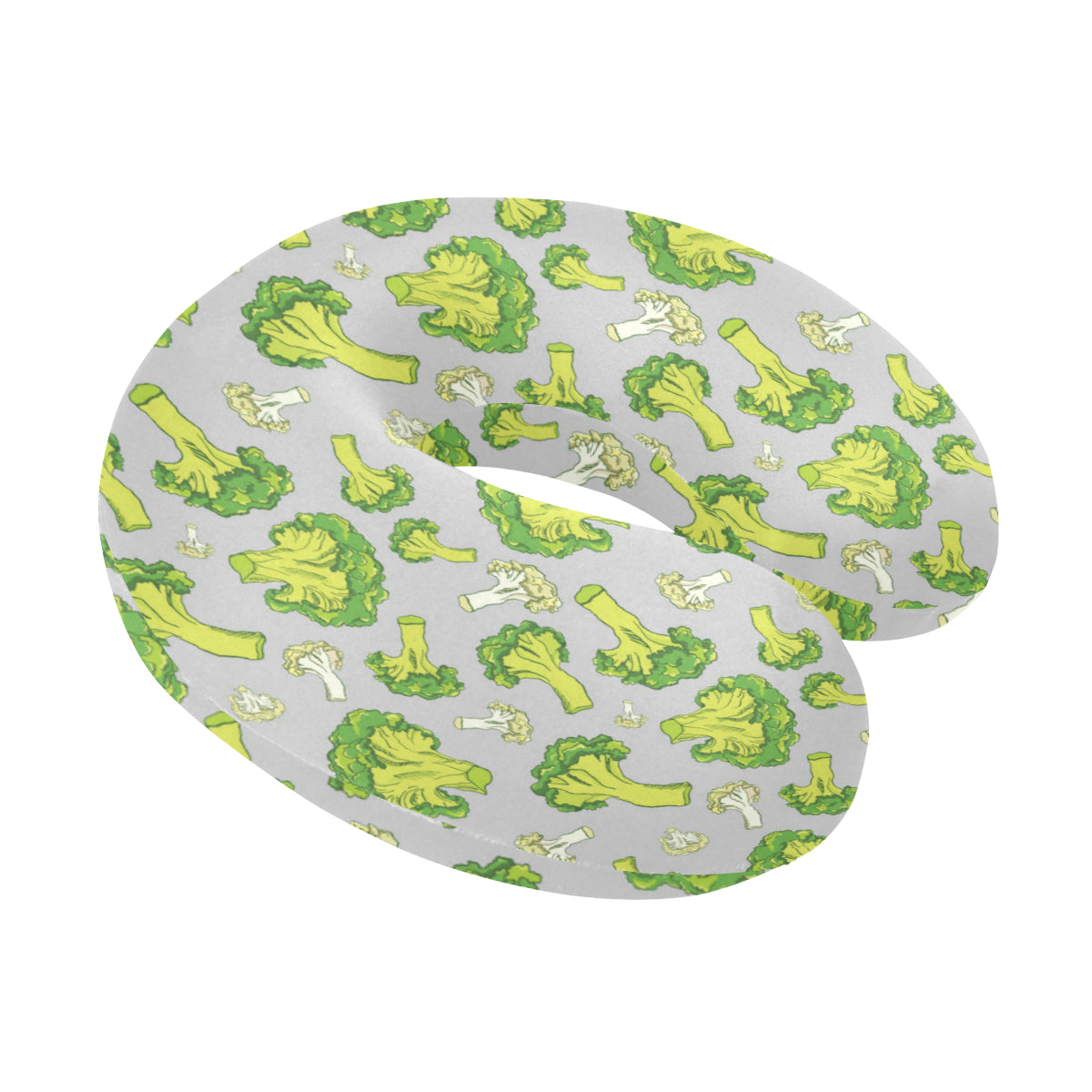 Broccoli Pattern Print Design 03 U-Shaped Travel Neck Pillow