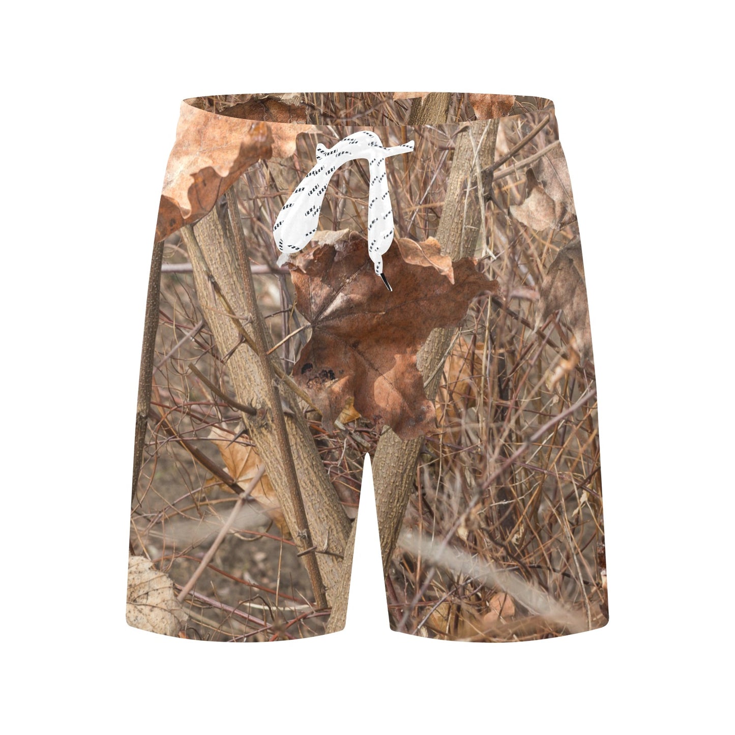 Camo Realistic Tree Forest Autumn Print Men's Swim Trunks Beach Shorts