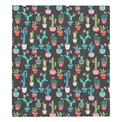 Cactus Pattern Print Design 02 Premium Quilt