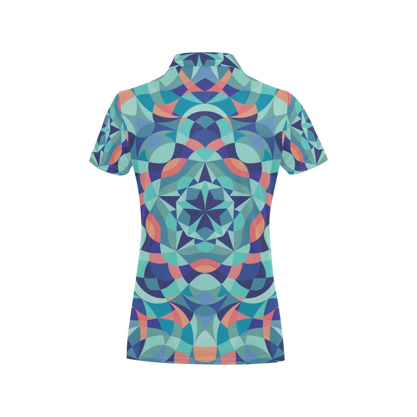Kaleidoscope Pattern Print Design 03 Women's Polo Shirt