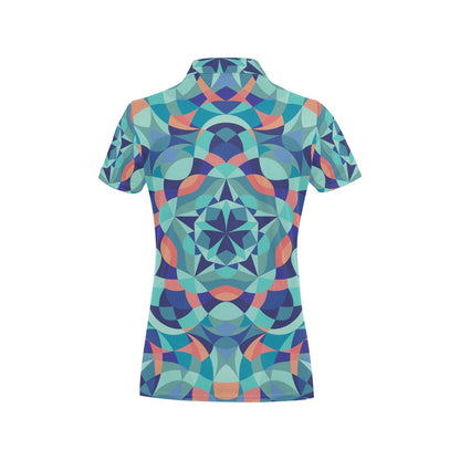 Kaleidoscope Pattern Print Design 03 Women's Polo Shirt
