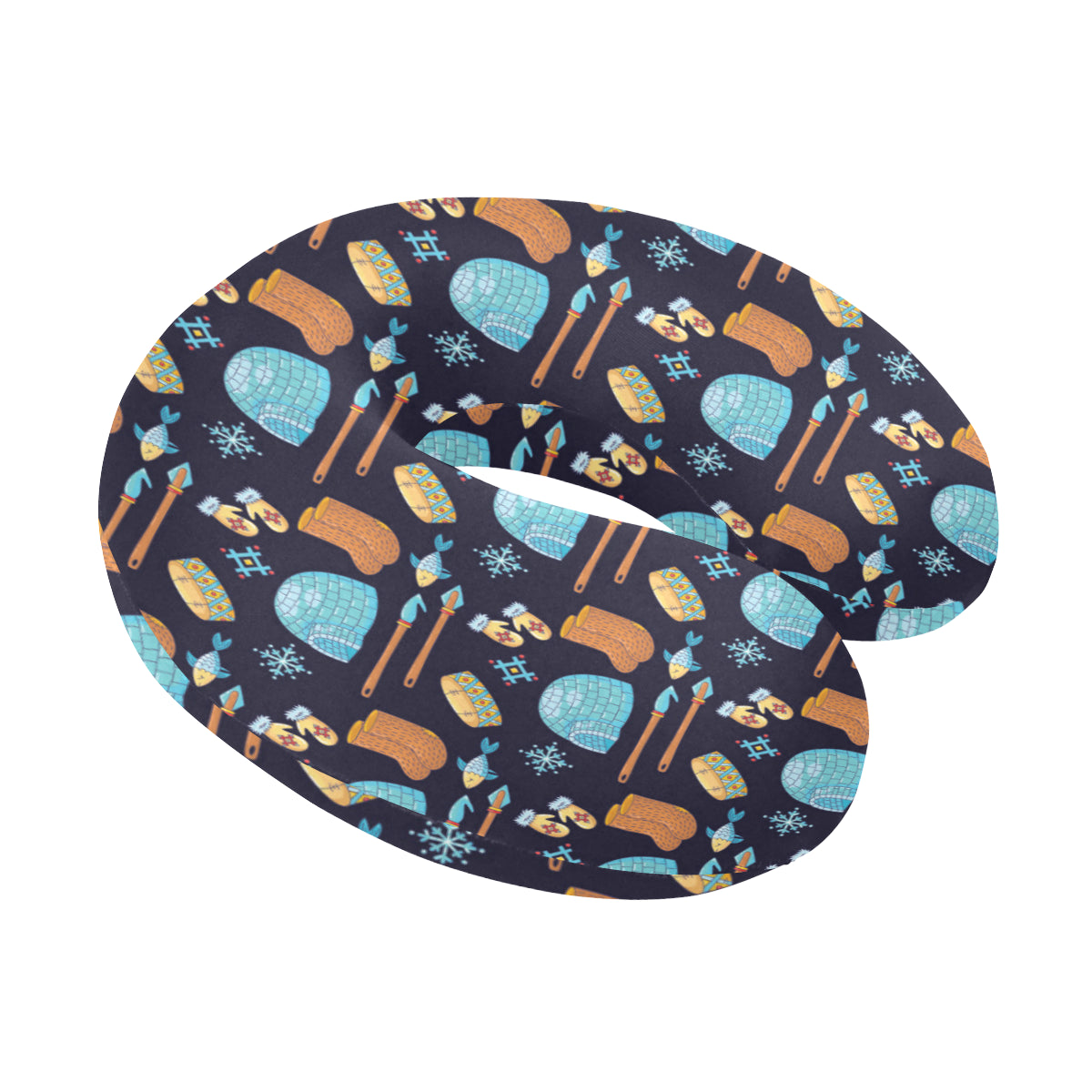 Eskimo Pattern Print Design 02 U-Shaped Travel Neck Pillow