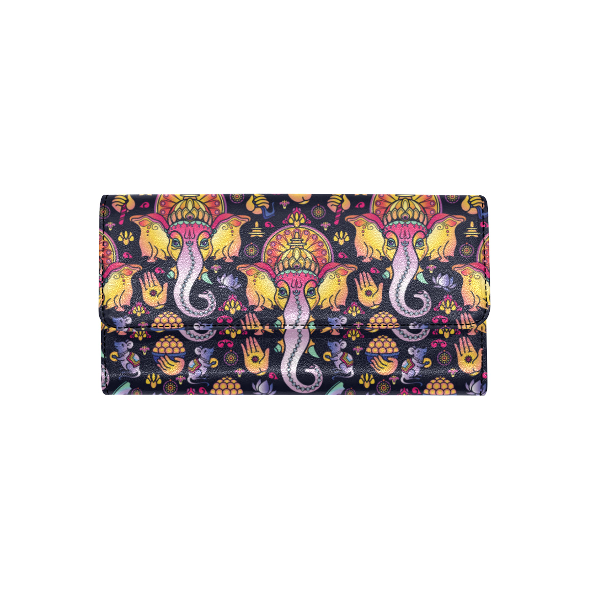 Ganesha Indian Pattern Print Design 03 Women's Trifold Wallet