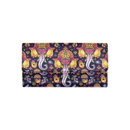 Ganesha Indian Pattern Print Design 03 Women's Trifold Wallet