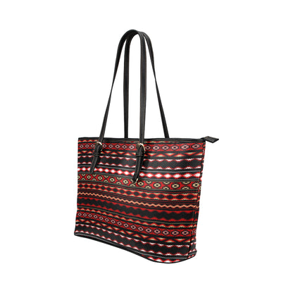 Southwestern Themed Leather Tote Bag