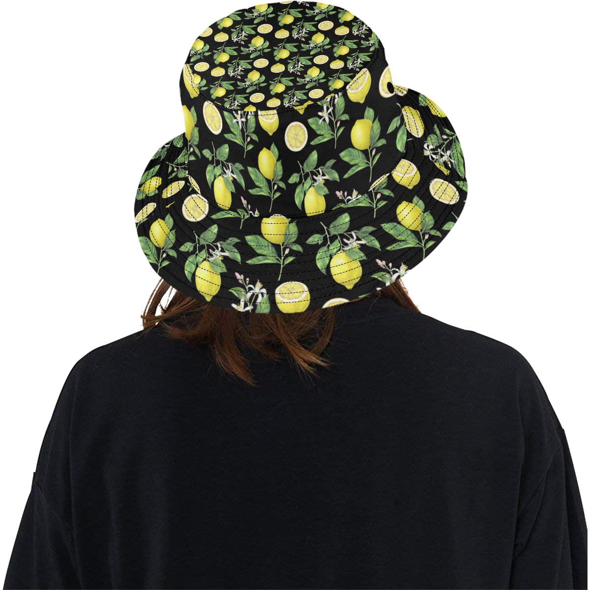 Lemon Pattern Print Design LM02 Unisex Bucket Hat